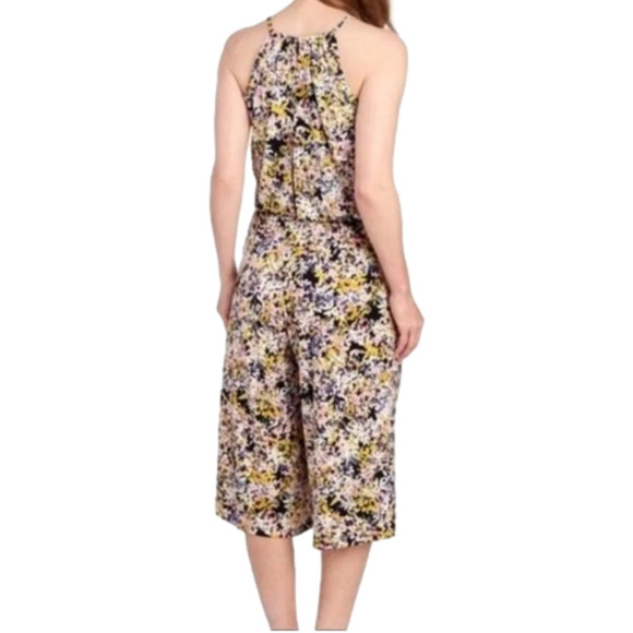 London Times Spring Floral Cropped Halter Jumpsuit Size 12 - Picture 5 of 15